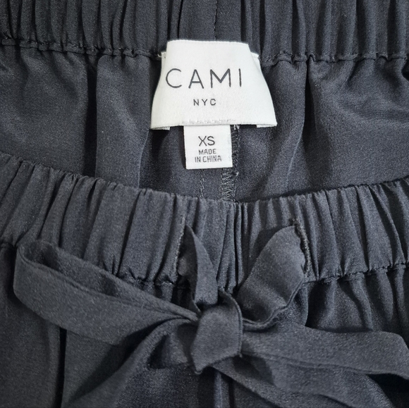 CAMI NYC Linden Pant Black Wide-Leg Pants with Tassel Fringe Silk XS - Picture 6 of 8